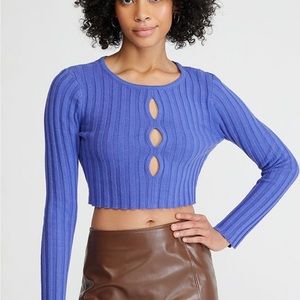 Kendall & Kylie Purple Cutout Cropped Sweater